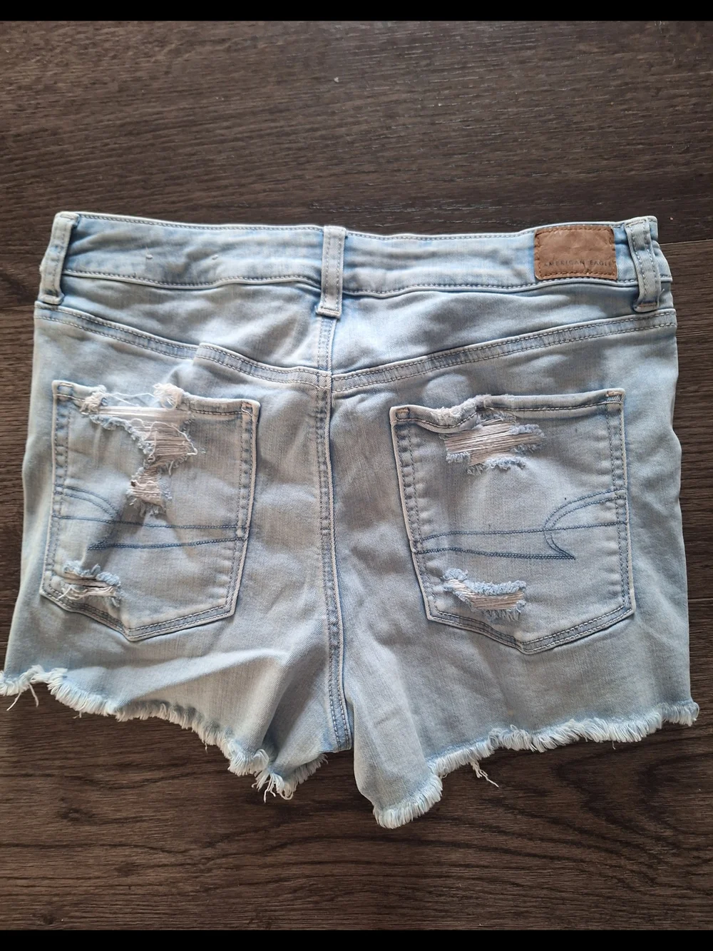 American Eagle Outfitters Light Wash Distressed Denim Shorts